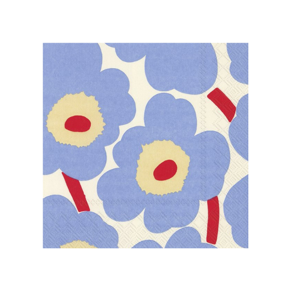 Marimekko Napkins / Unikko Cream Blue