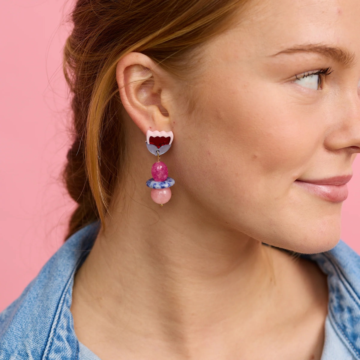 Clio Earrings / Blue Plum