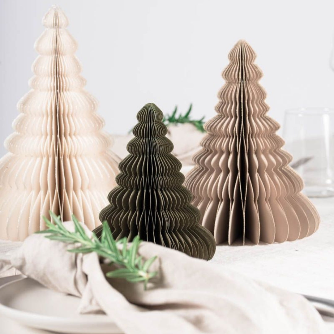 Standing Tree with Glitter 20cm / Off White