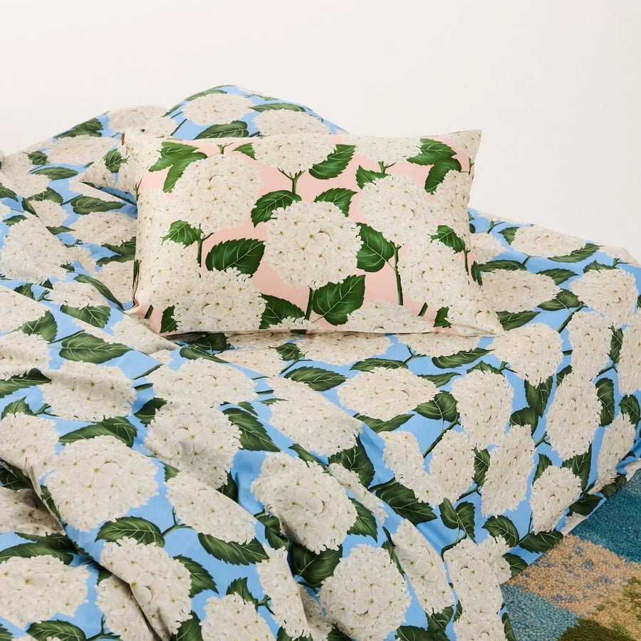 Hydrangea Pink Silk Pillowcase