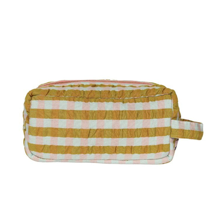 Pink Quartz Seersucker Dopp Kit