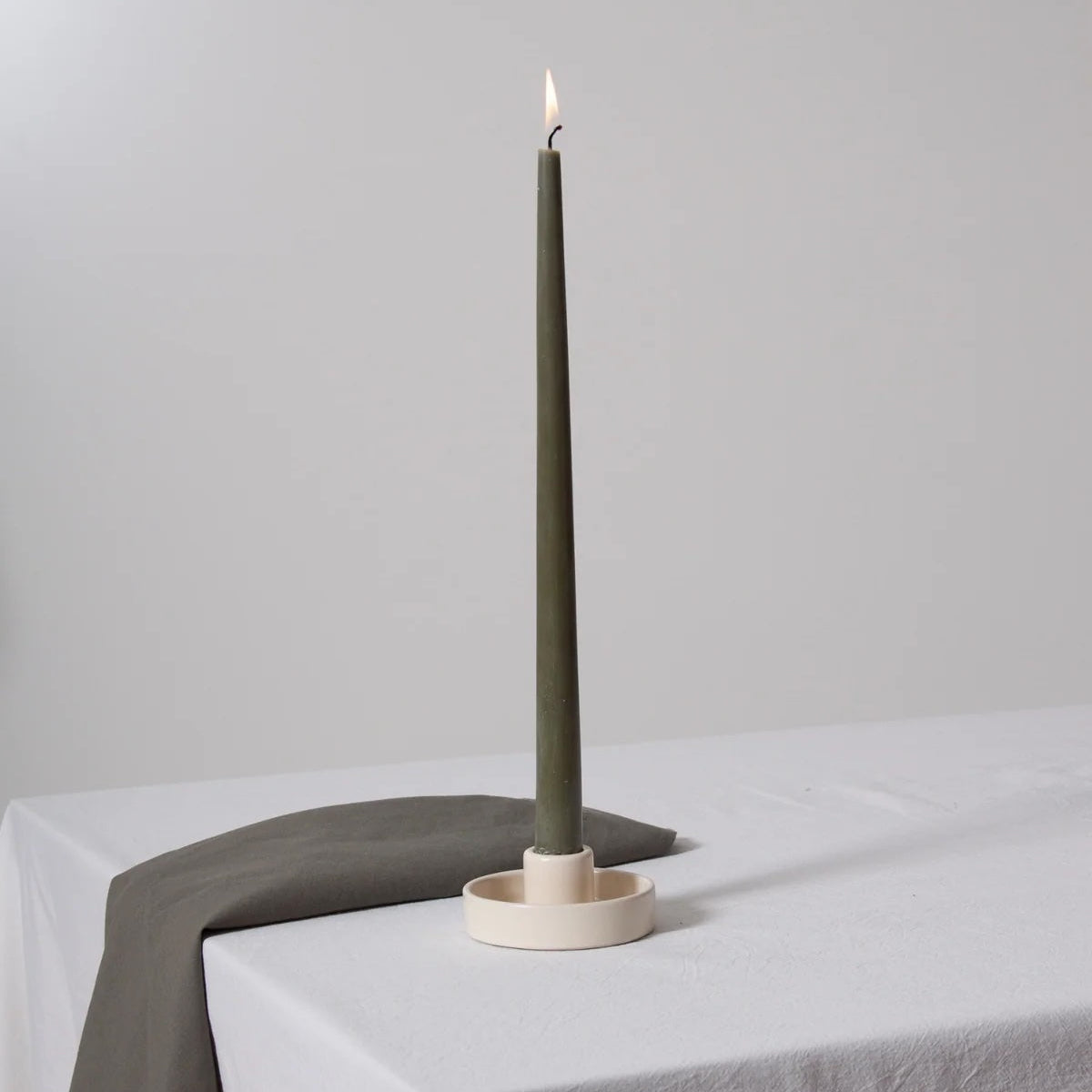 Amara Ceramic Candle Holder / Alabaster