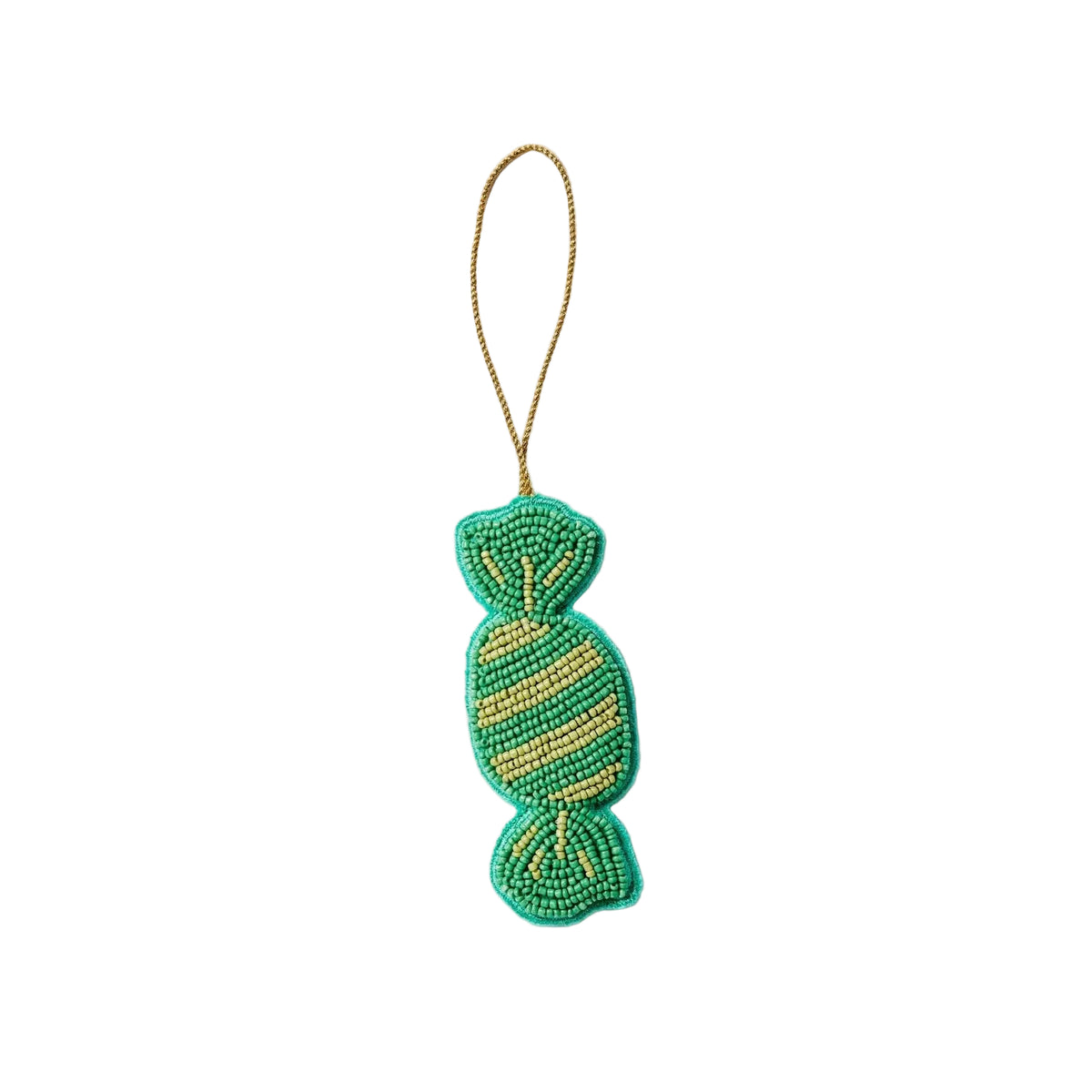 Beaded Bon Bon Christmas Decoration / Green