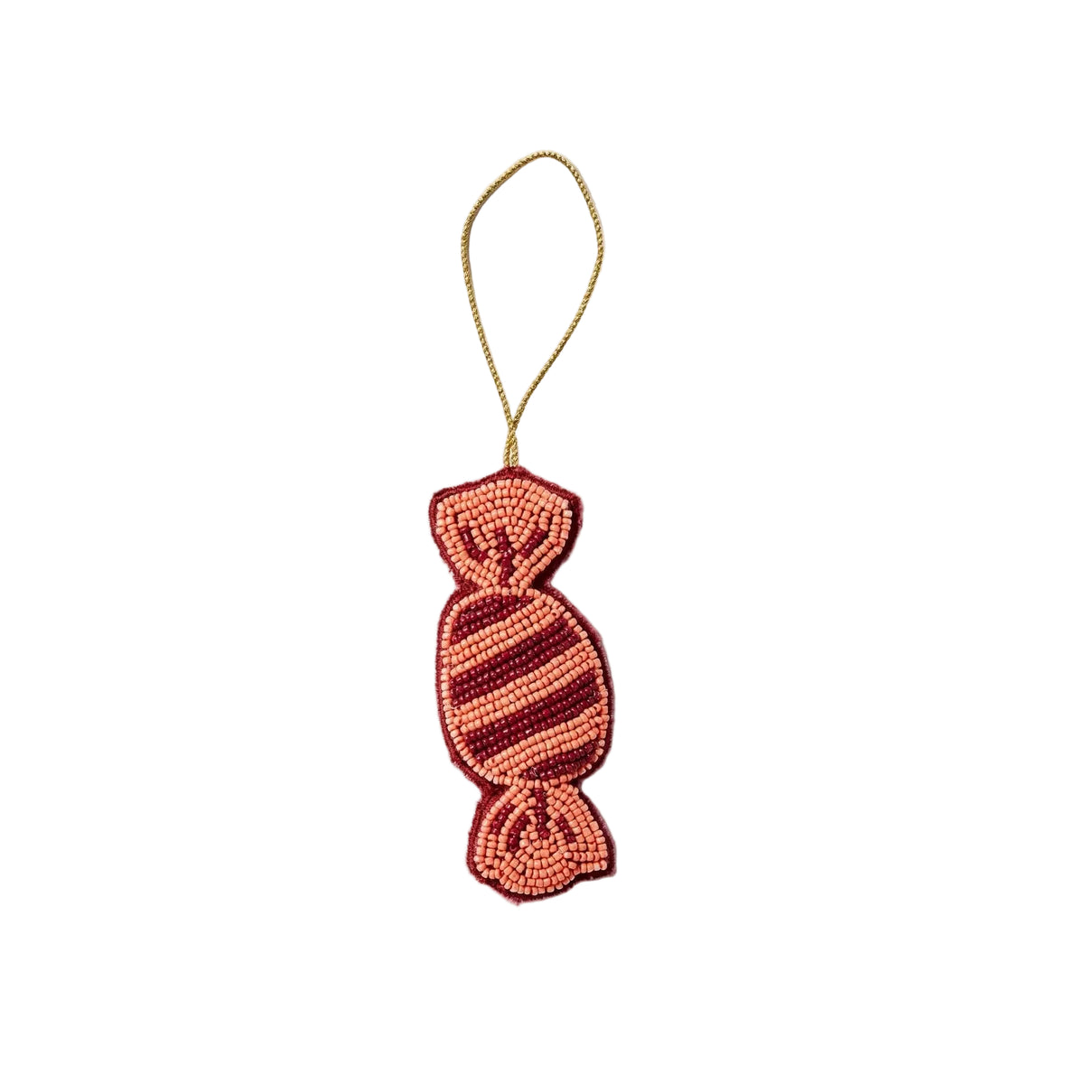 Beaded Bon Bon Christmas Decoration / Rust