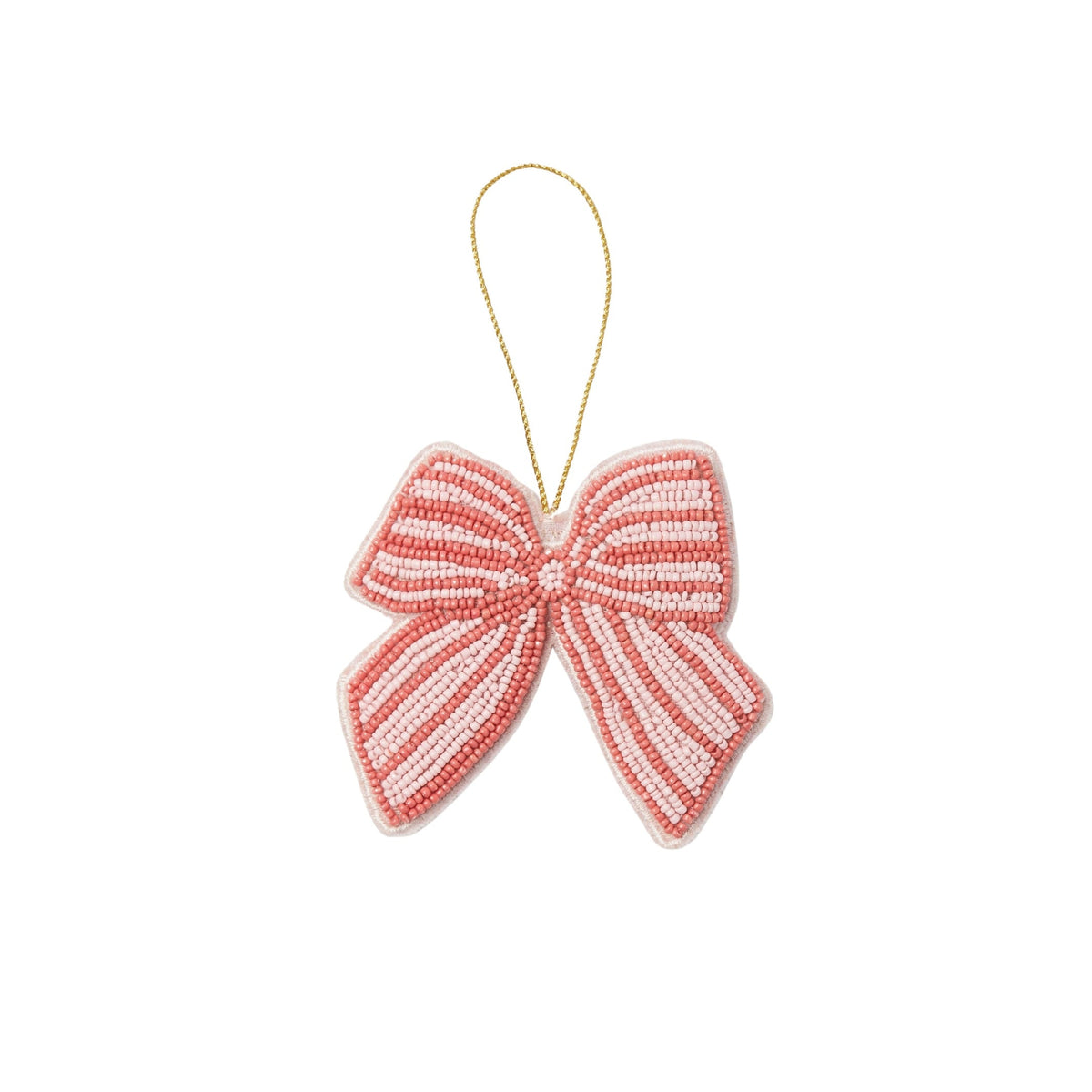Beaded Bow Christmas Decoration / Rose