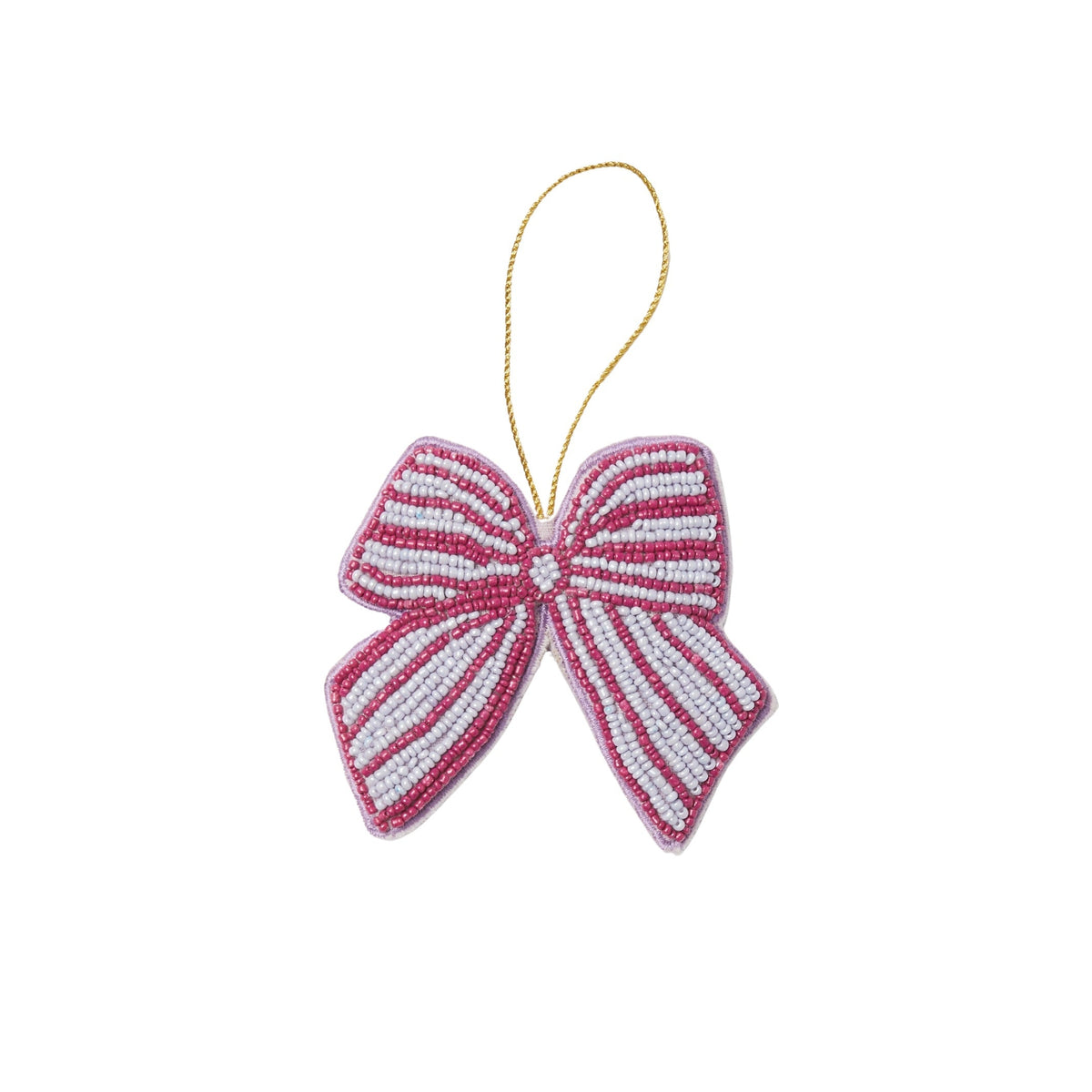 Beaded Bow Christmas Decoration / Lilac