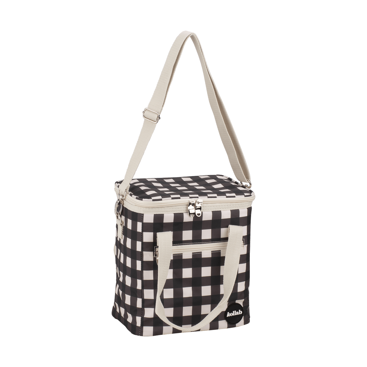 Black Check Mini Cooler