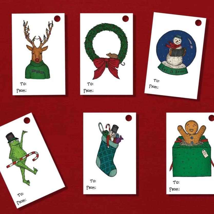 Quirky Christmas Gift Tags / Set of 6