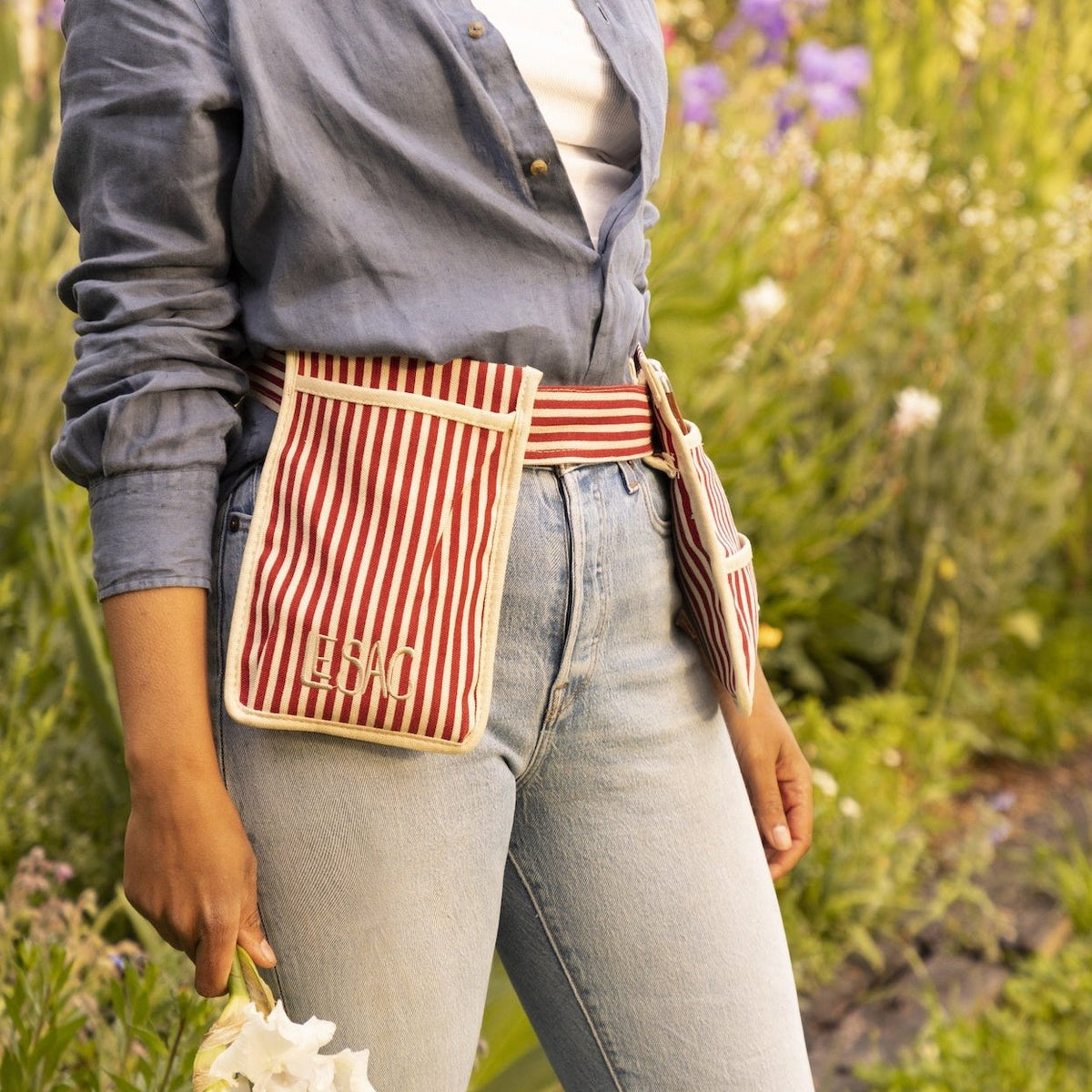 Garden Tool Belt / Red Stripe