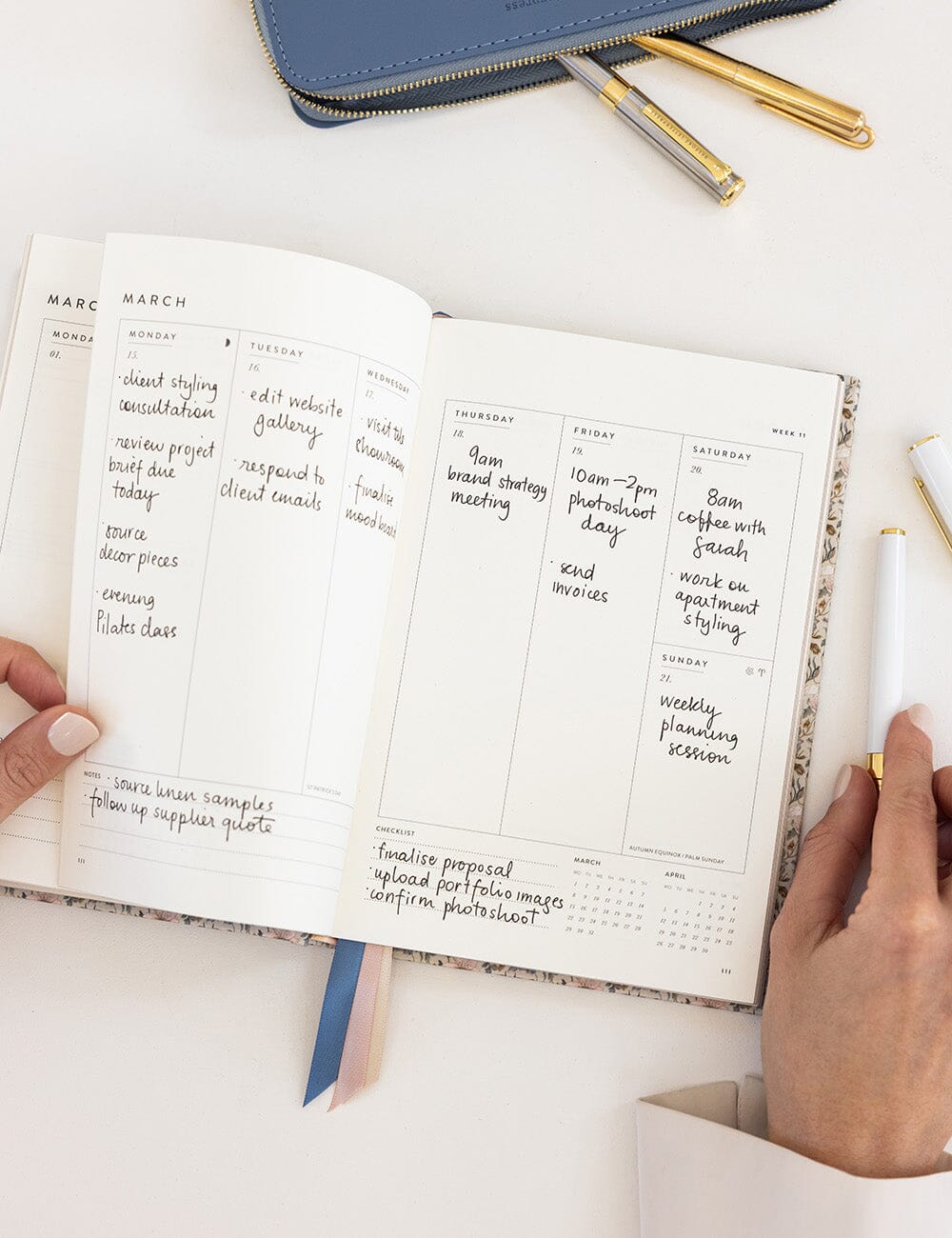 2027 Petite Vertical Planner / Duchess Blooms