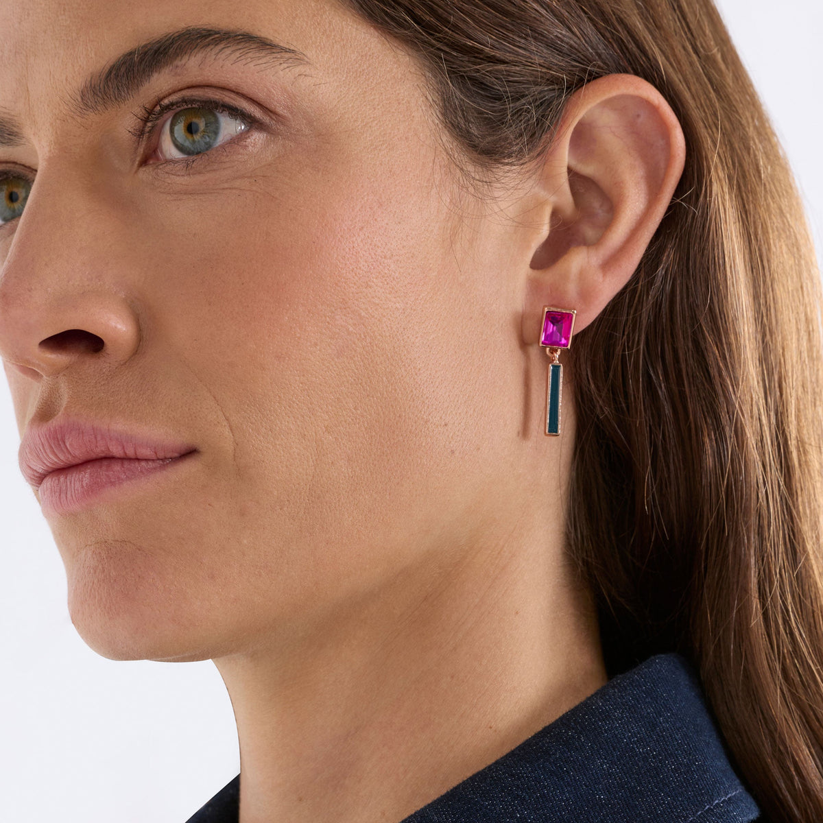 Ival Short Drop Earring / Fuchsia