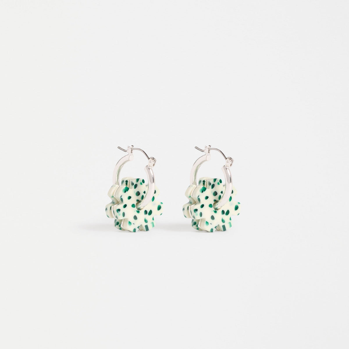 Flakkrin Hoop Earring / Green Speckle