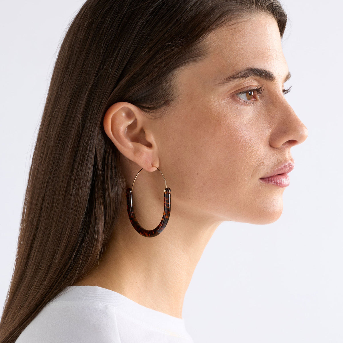 Aki Hoop Earring / Tortiseshell Speckle