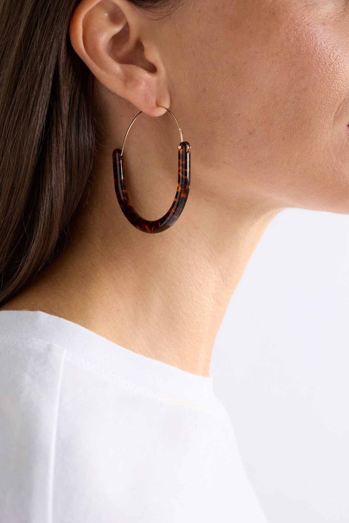 Aki Hoop Earring / Tortiseshell Speckle