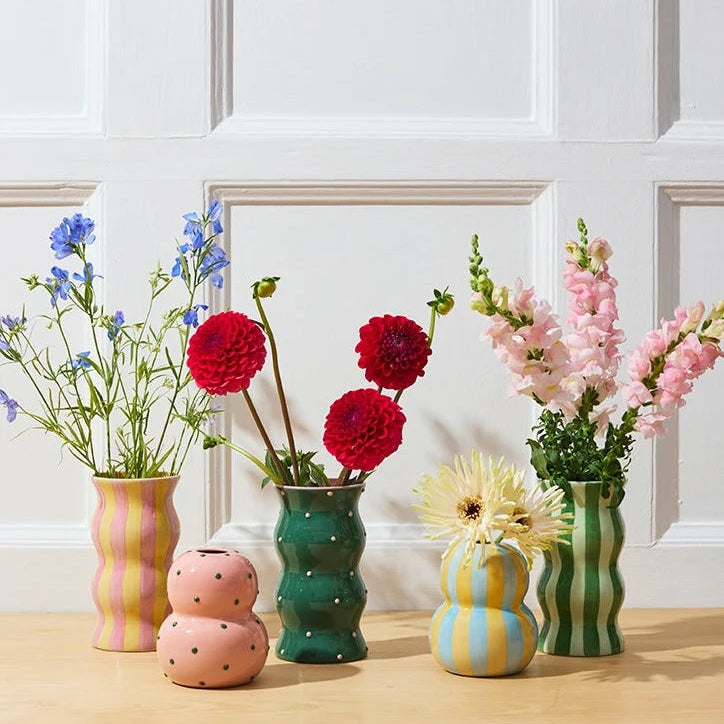 Fonda Pink Green Dotty Vase