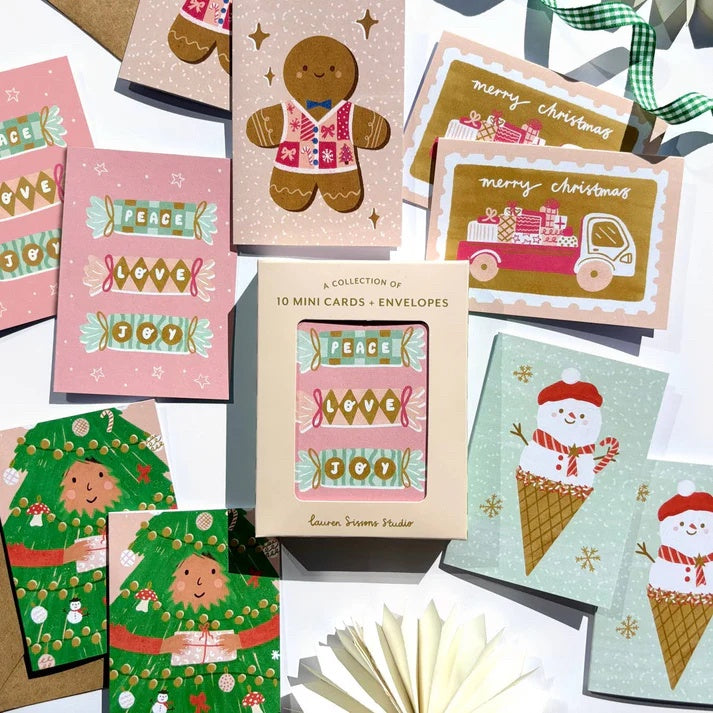Festive Mini Greeting Card Boxed Set / 10 Pack