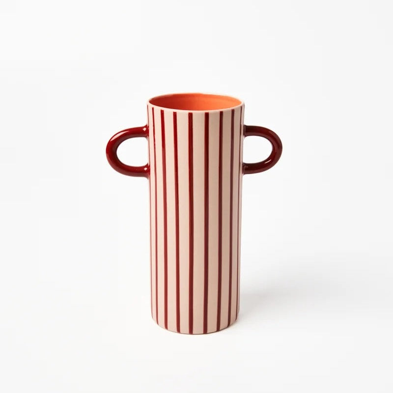 Griff Bud Vase / Pink Pinstripe