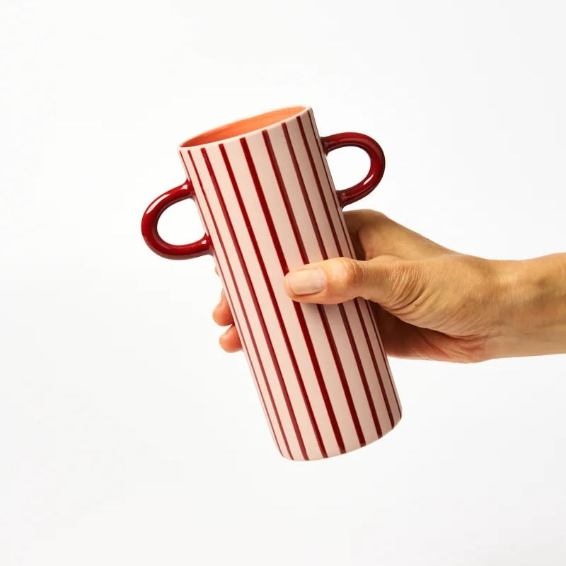 Griff Bud Vase / Pink Pinstripe
