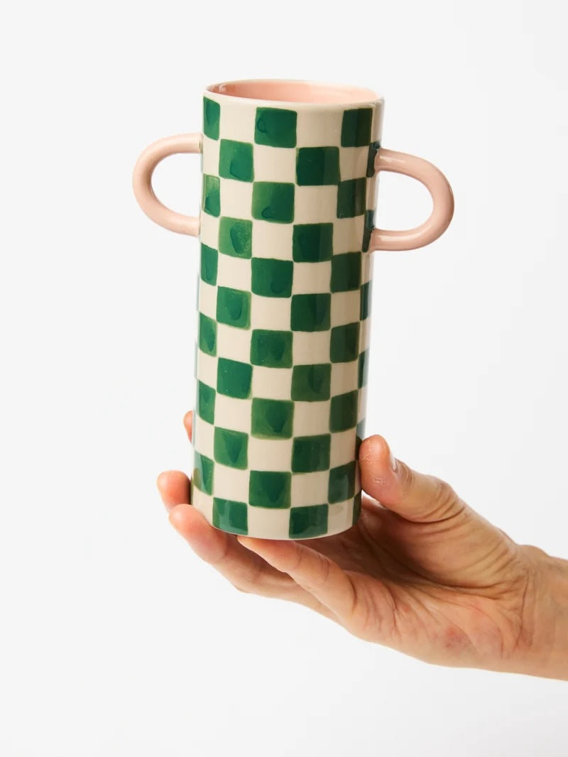 Griff Bud Vase / Green Check