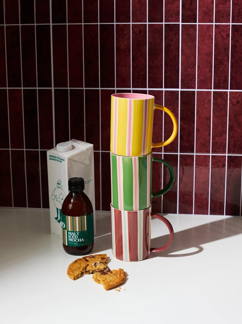 Happy Mug / Green Stripe