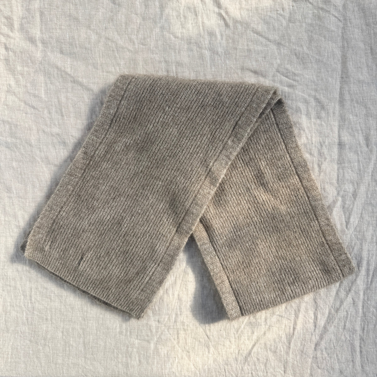 Possum Merino Fine Rib Scarf / Mocha