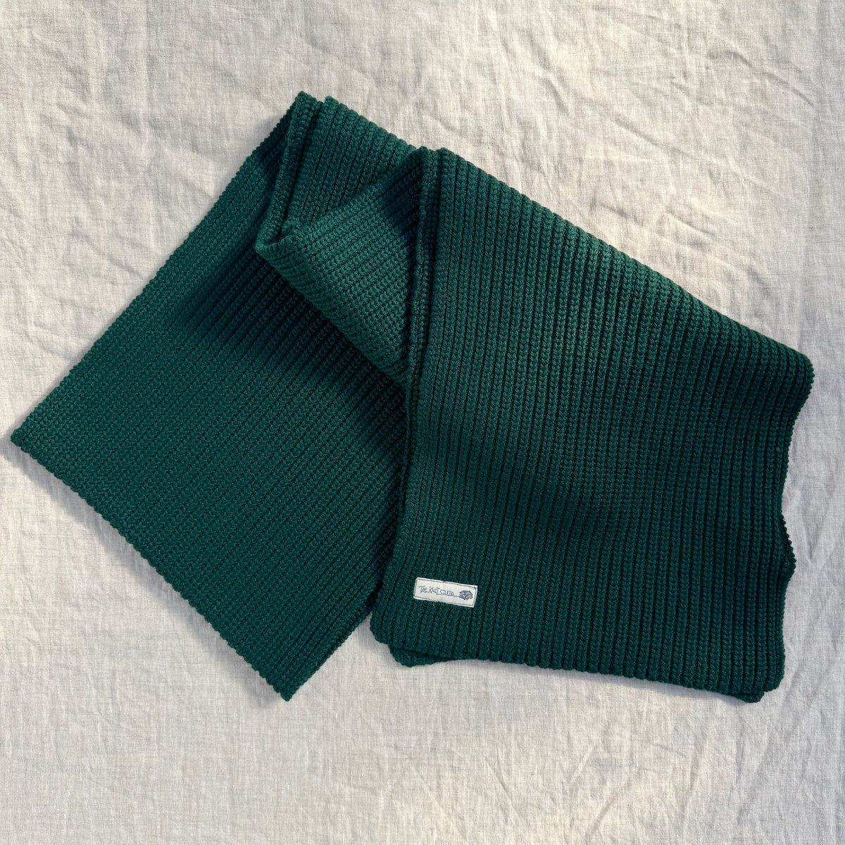 Ribbed Merino Chunky Scarf / Hunter