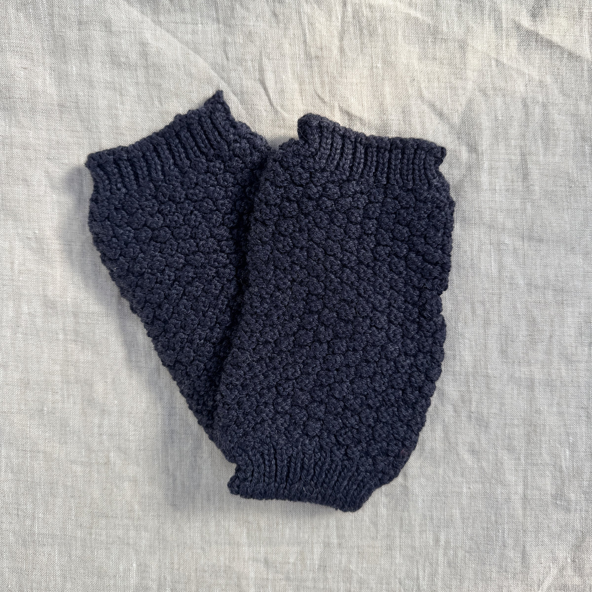 Chunky Wrist Warmers / Blue Ink