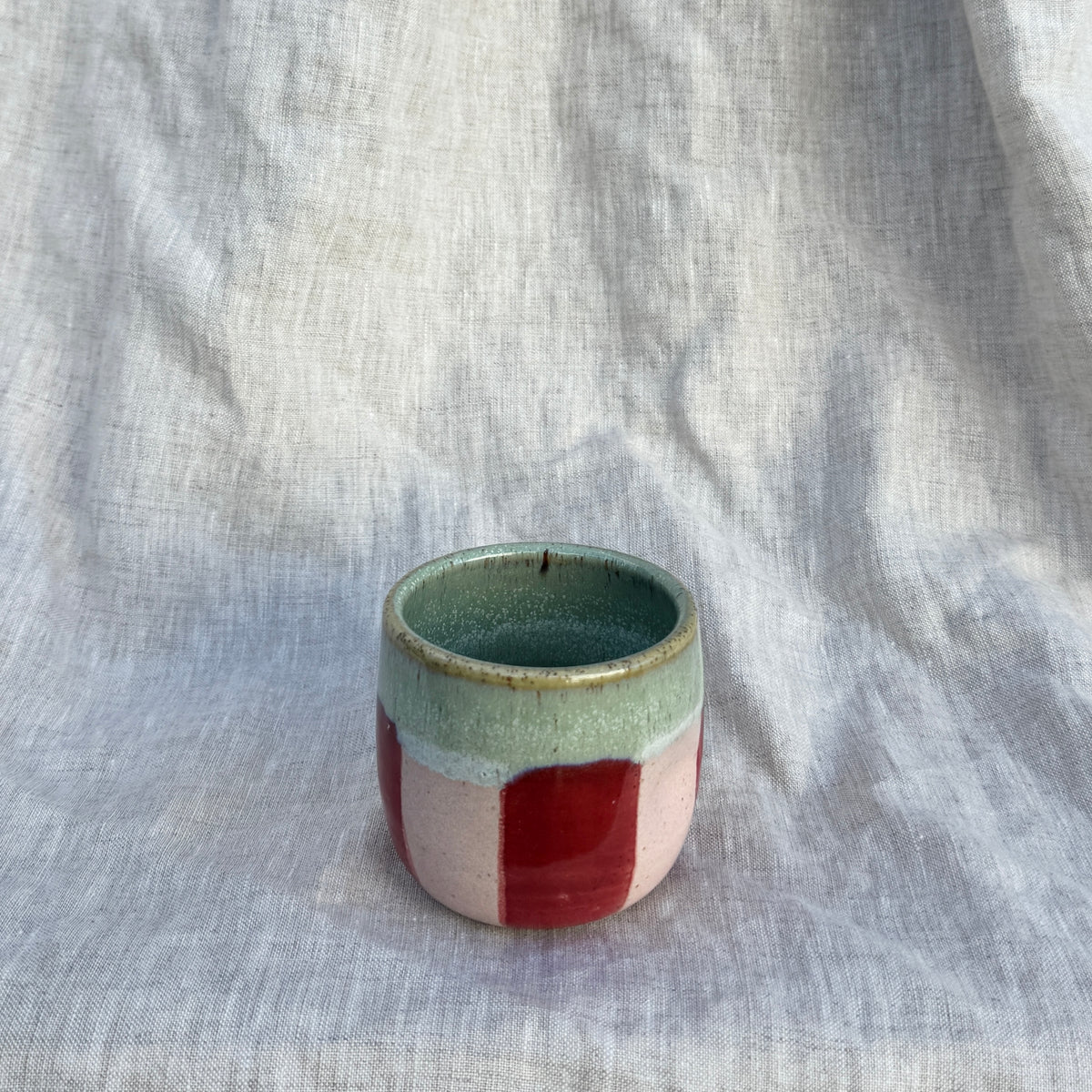 Espresso Cup / Stripe Red Pink Green