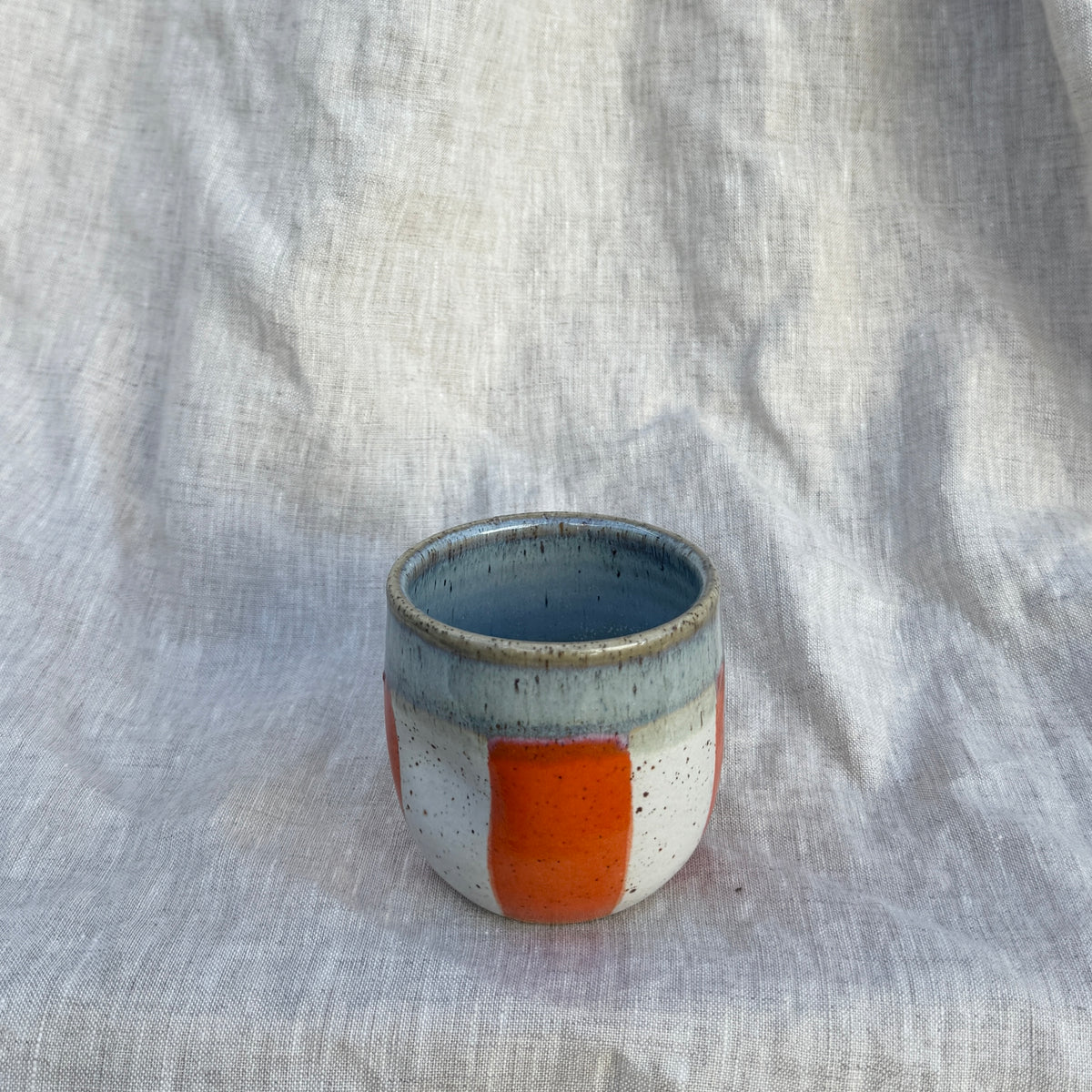 Espresso Cup / Stripe Orange Light Blue