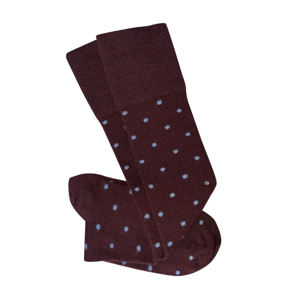 Dotty Long Wool Socks / Burgundy