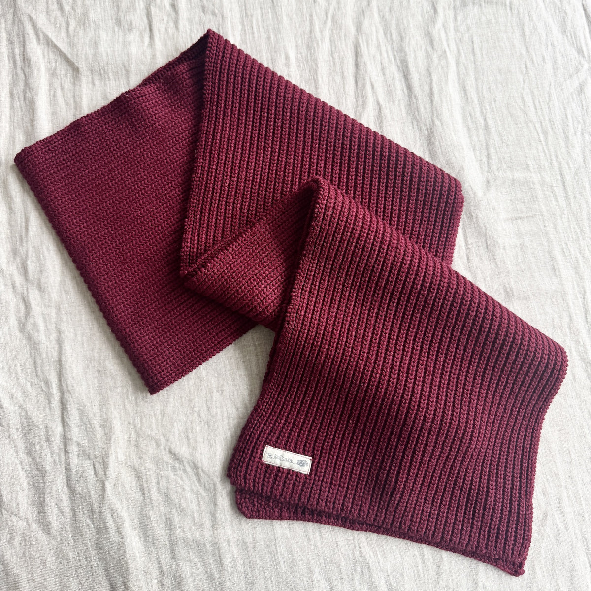 Ribbed Merino Chunky Scarf / Merlot