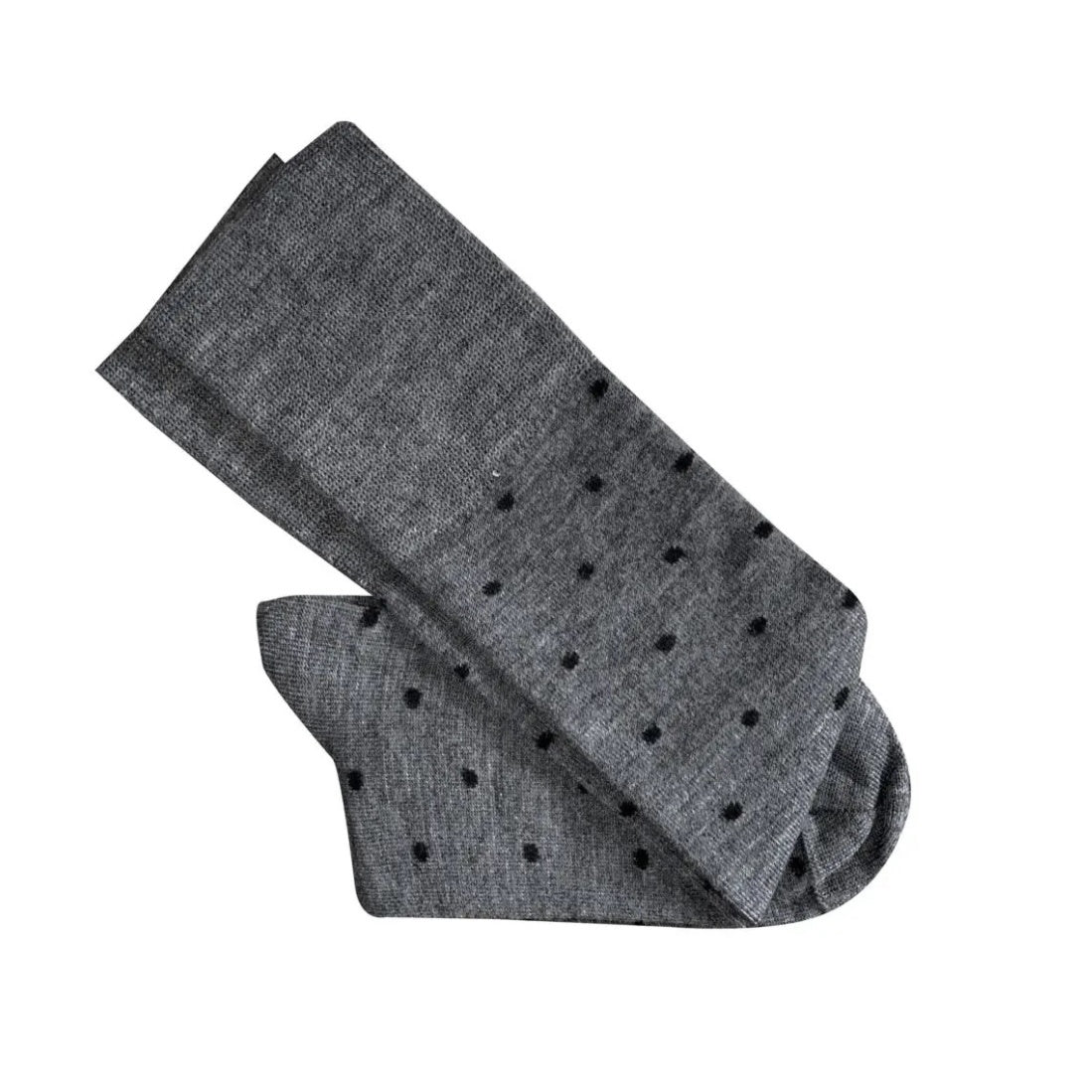 Dotty Long Wool Socks / Grey Black