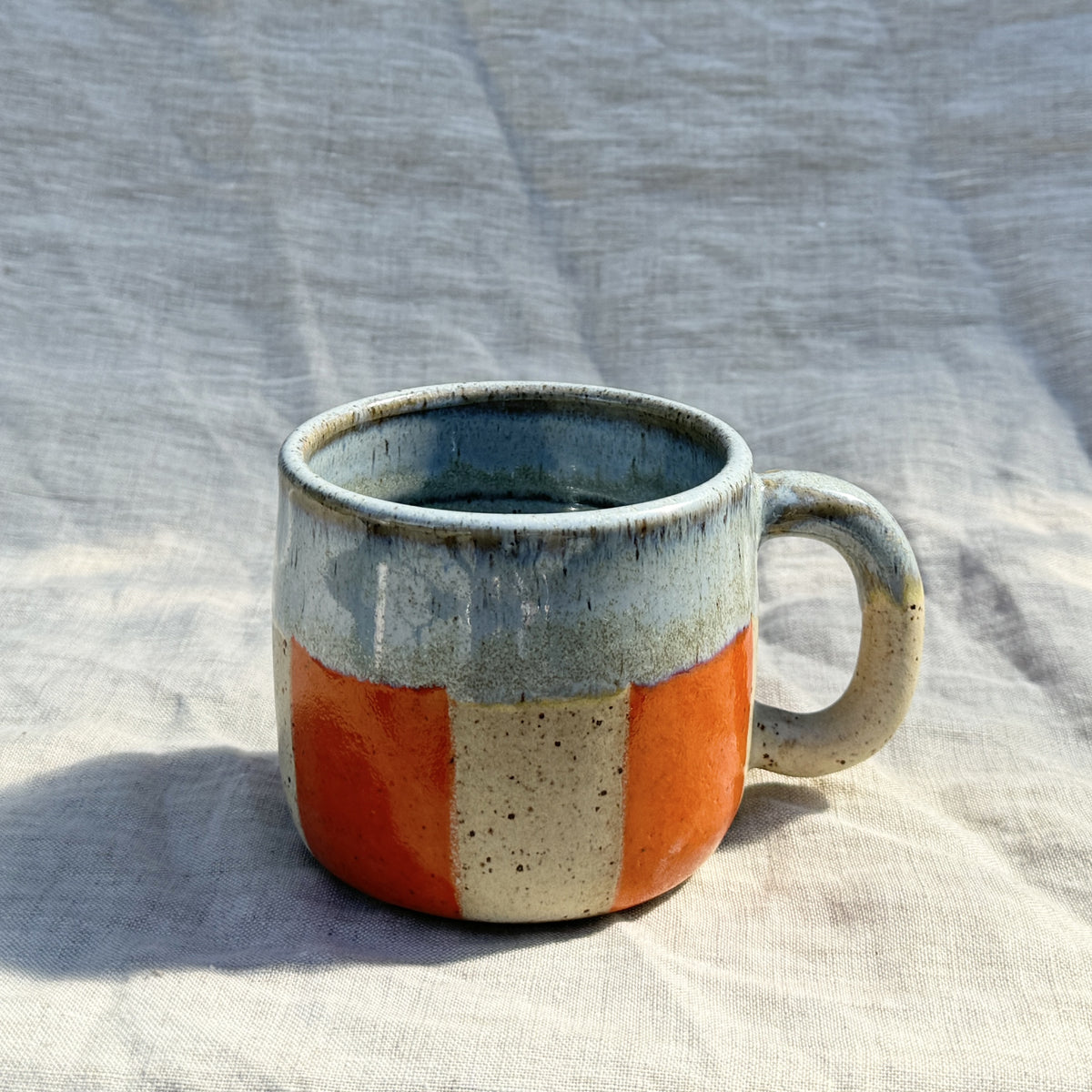 Mug 250ml / Stripe Orange Light Blue