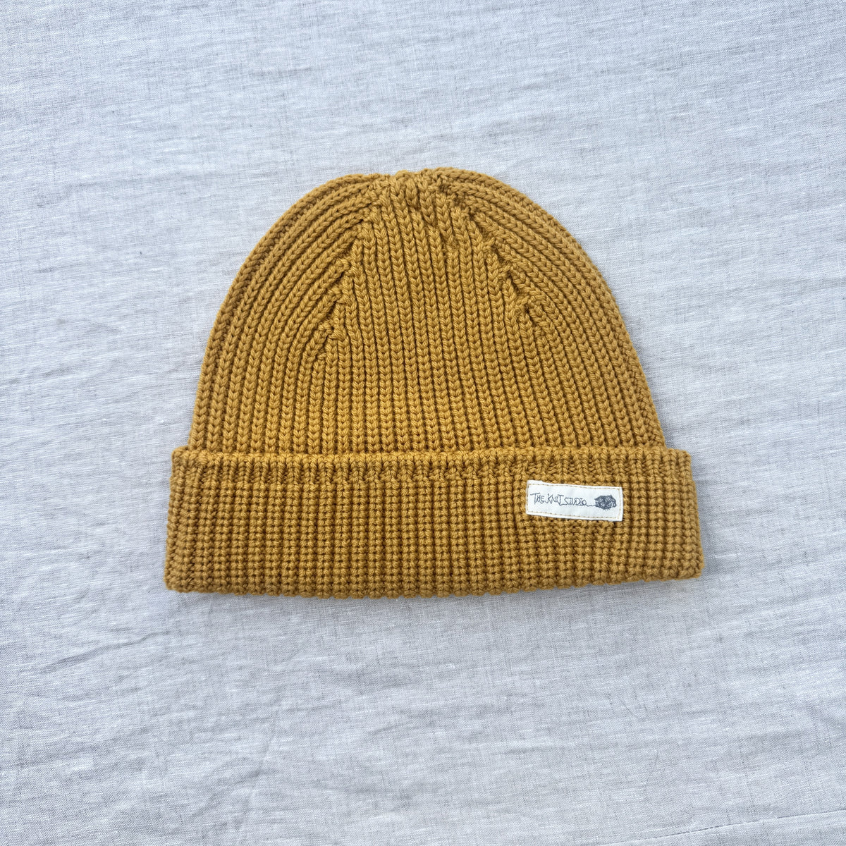Ribbed Merino Beanie / Mustard