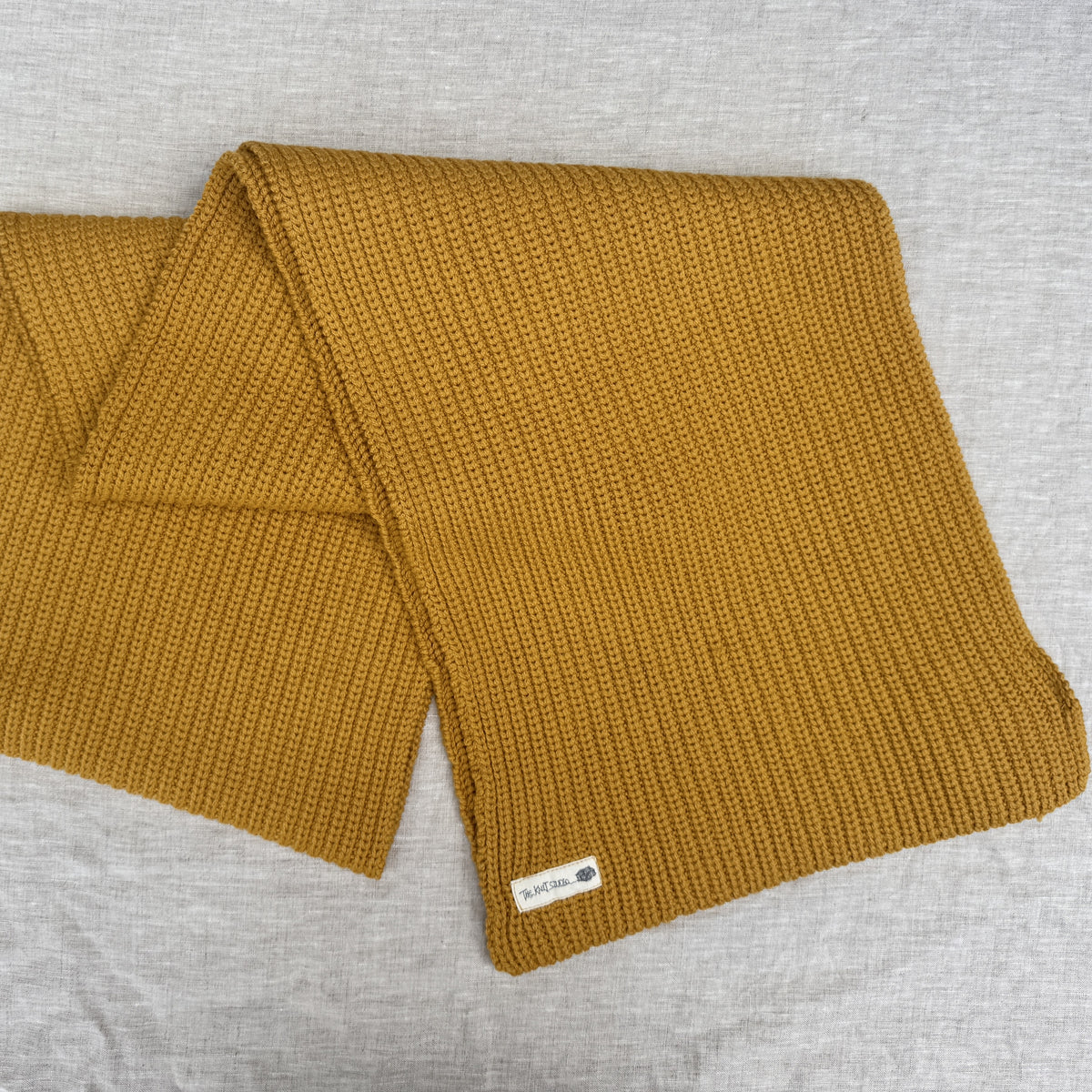 Ribbed Merino Chunky Scarf / Mustard
