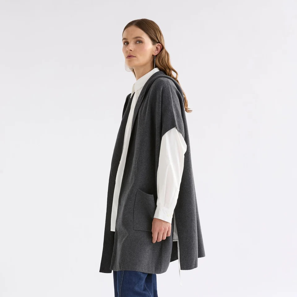 Neuwt Hooded Poncho / Charcoal Melange
