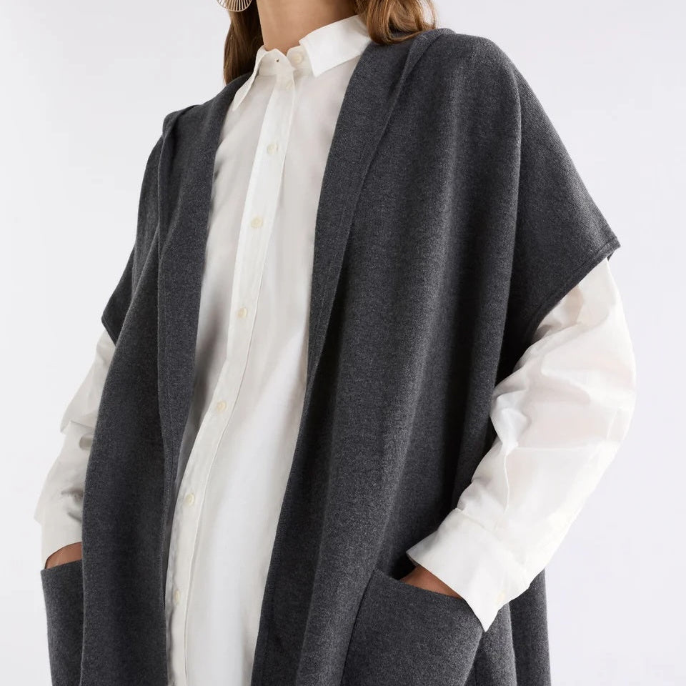 Neuwt Hooded Poncho / Charcoal Melange