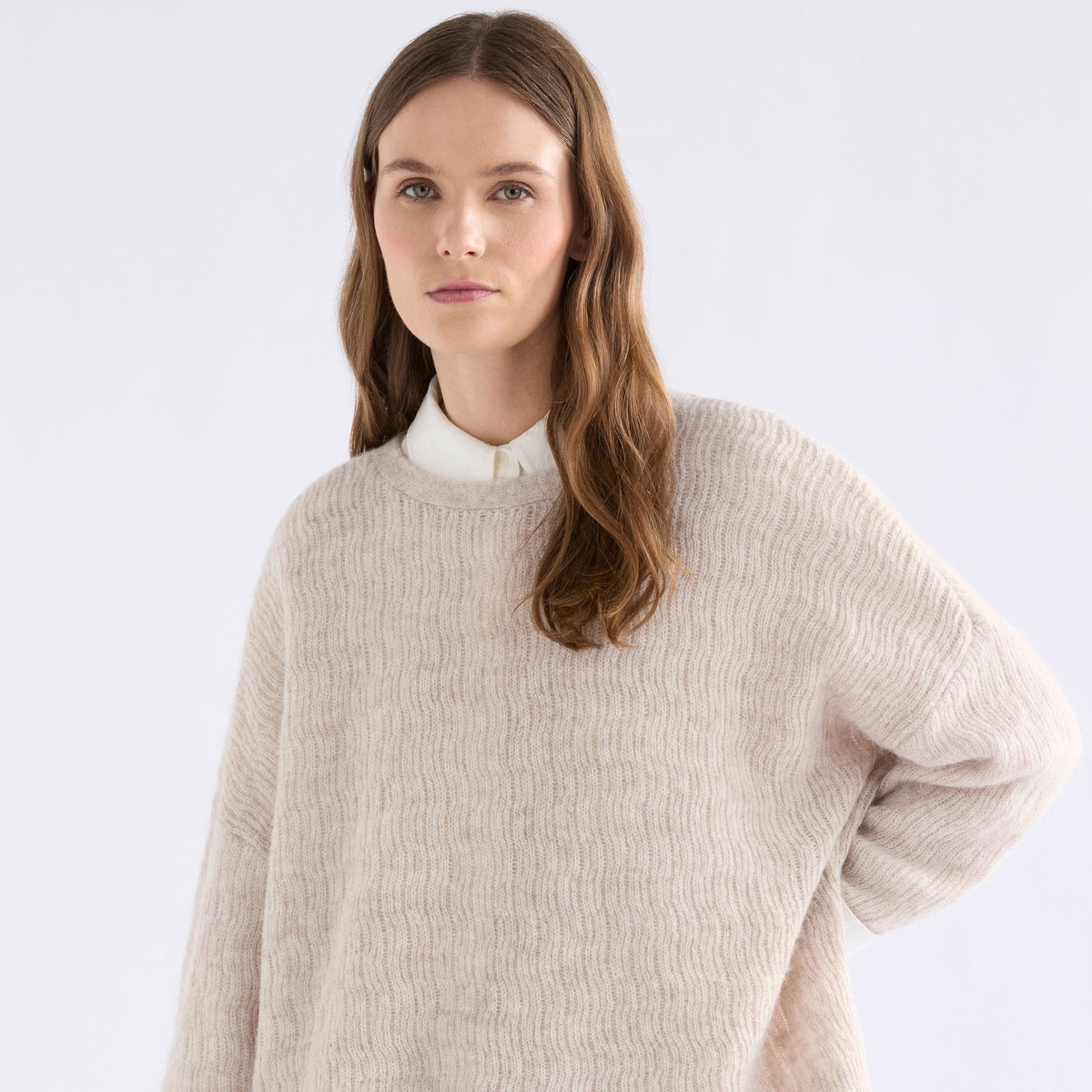 Agna Pattern Sweater / Ecru