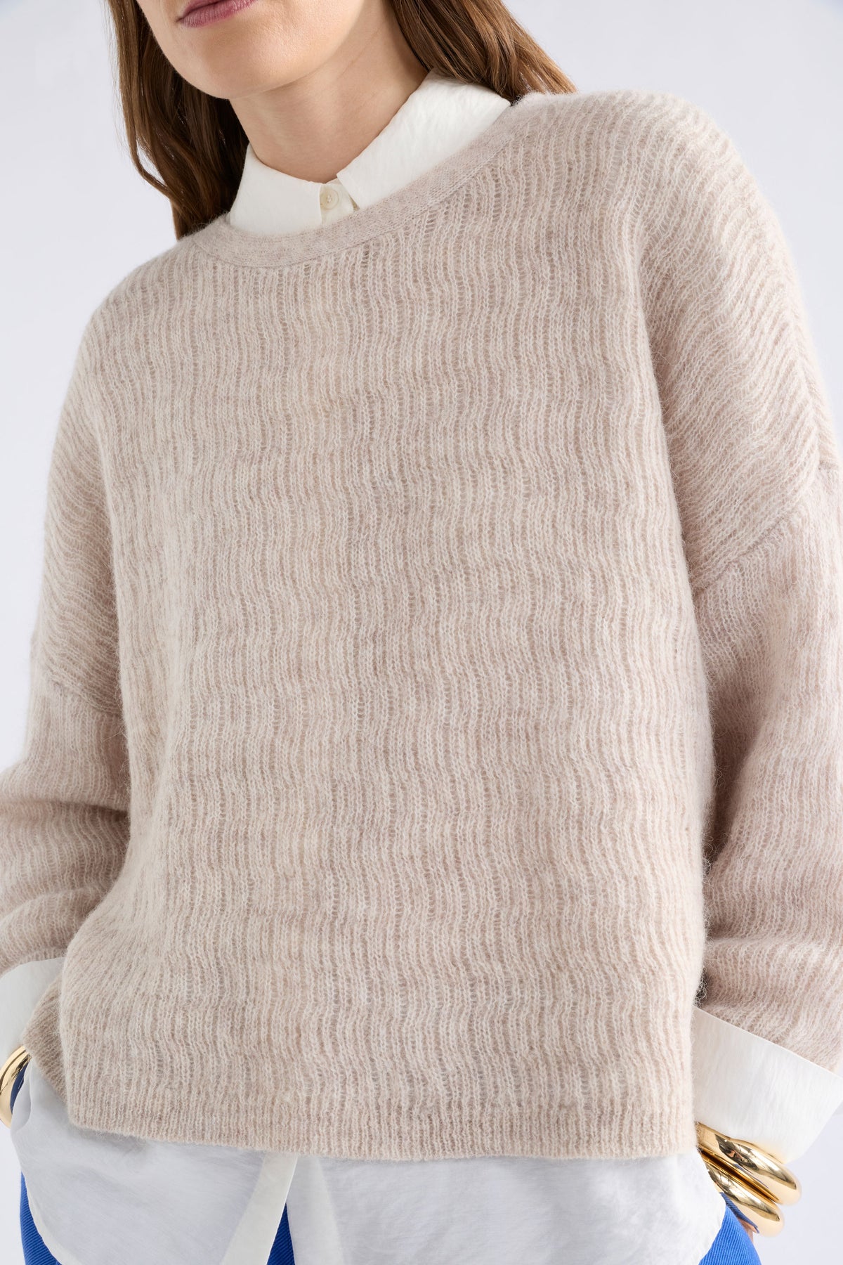 Agna Pattern Sweater / Ecru