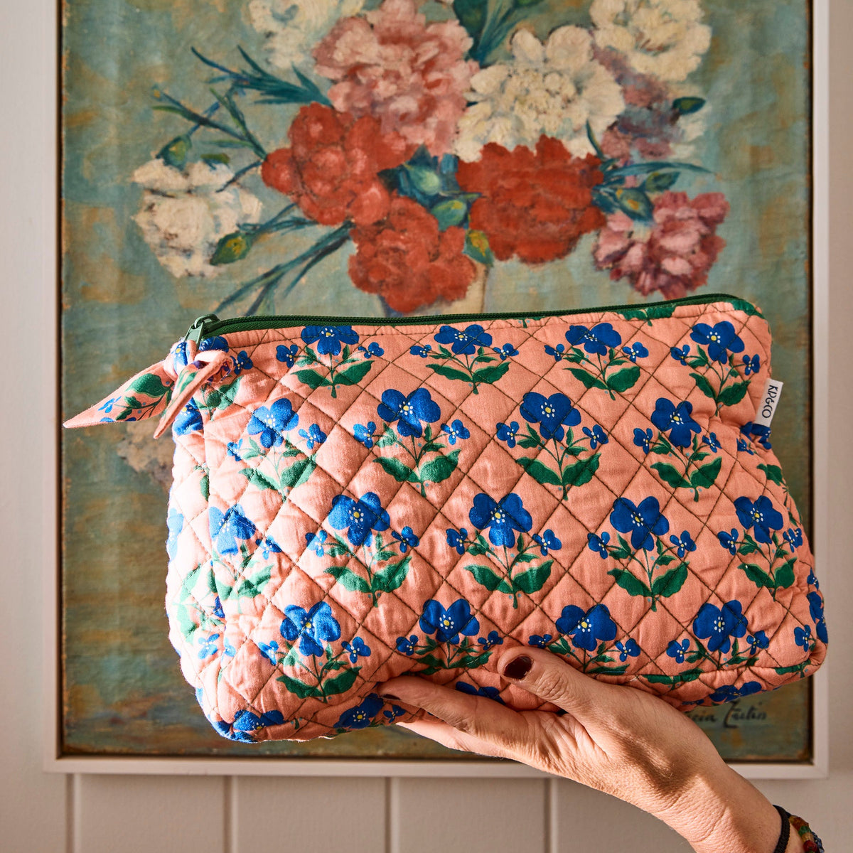 Anna Spiro Indian Summer Rose Quilted Toiletry Purse