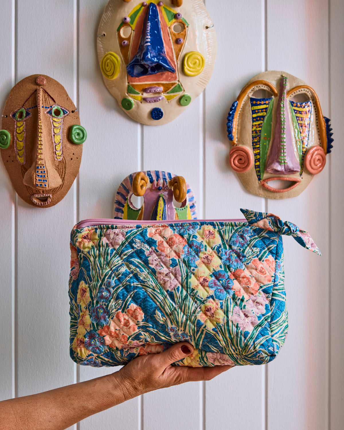 Anna Spiro Gladiolus Quilted Toiletry Purse