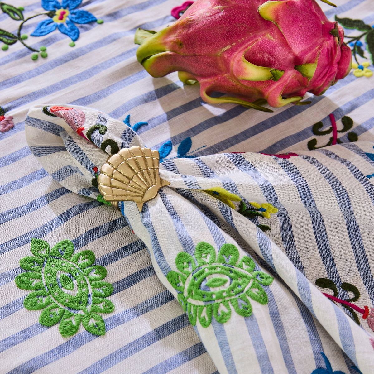 Anna Spiro Malabar Floral Embroidered Tablecloth