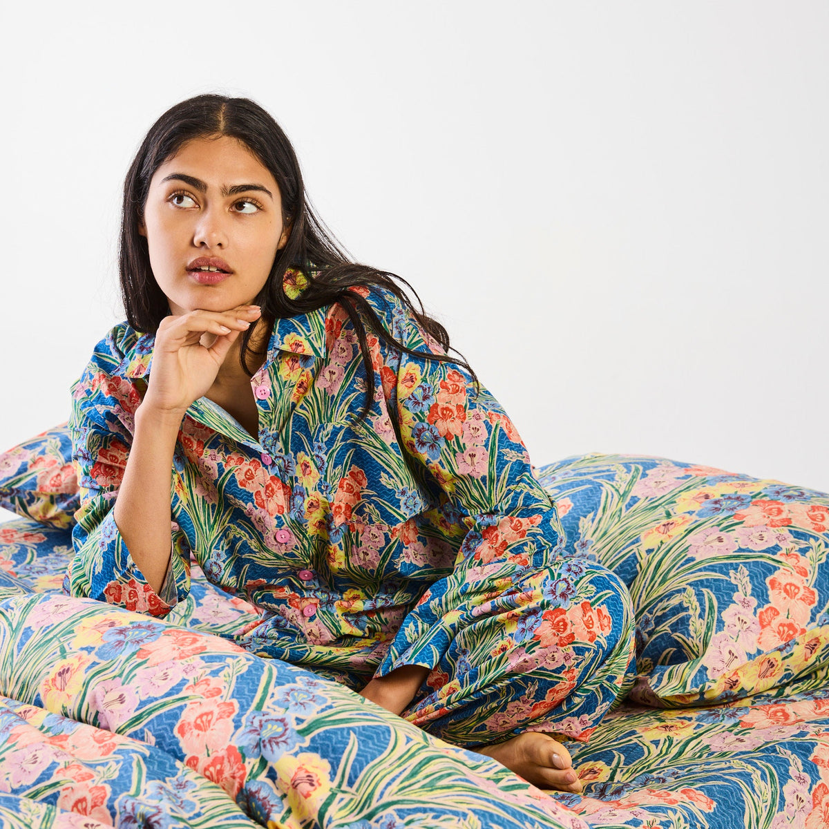 Anna Spiro Gladiolus Cotton Pyjama Set