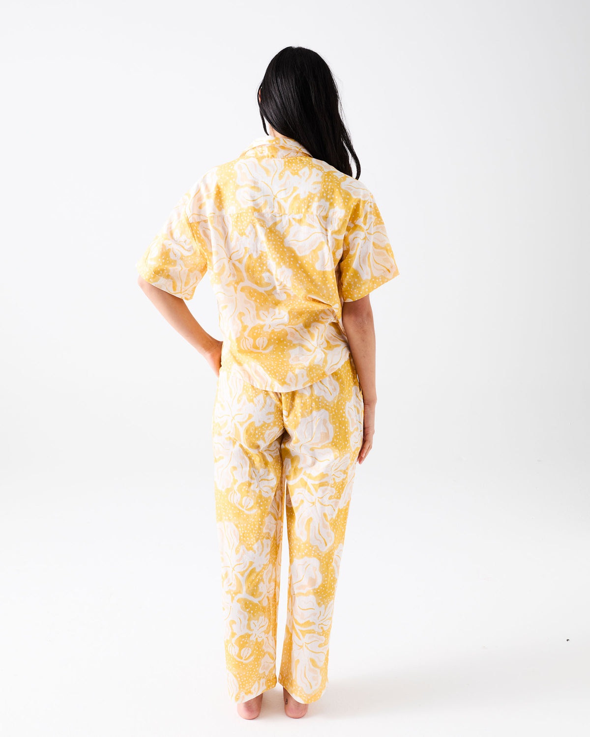 Anna Spiro Elsternwig Fig Cotton Short Sleeve Shirt & Pant PJ Set