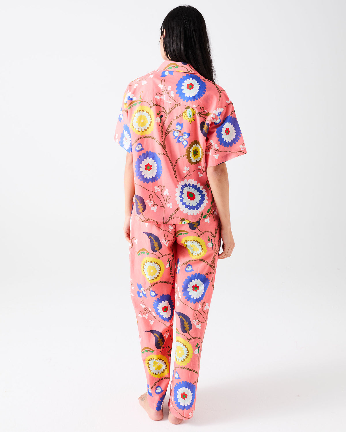 Anna Spiro Isabelle Sunset Cotton Short Sleeve Shirt & Pant PJ Set