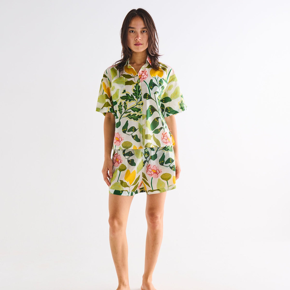 Wander Cotton Shirt & Shorts Pyjama Set