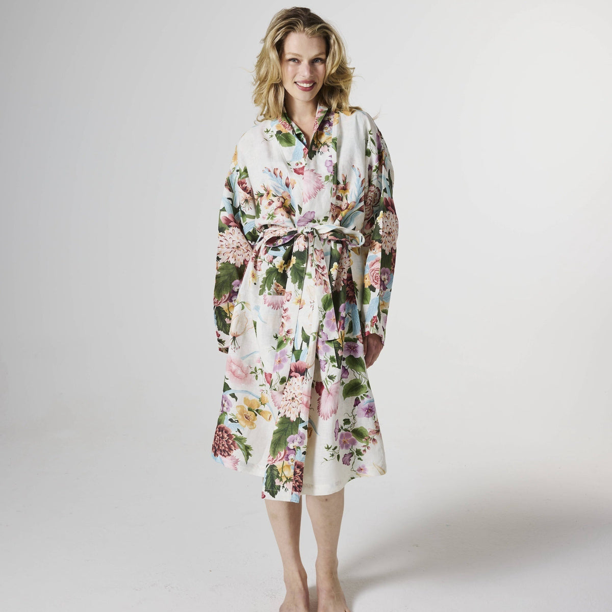 Belle Floral Linen Robe