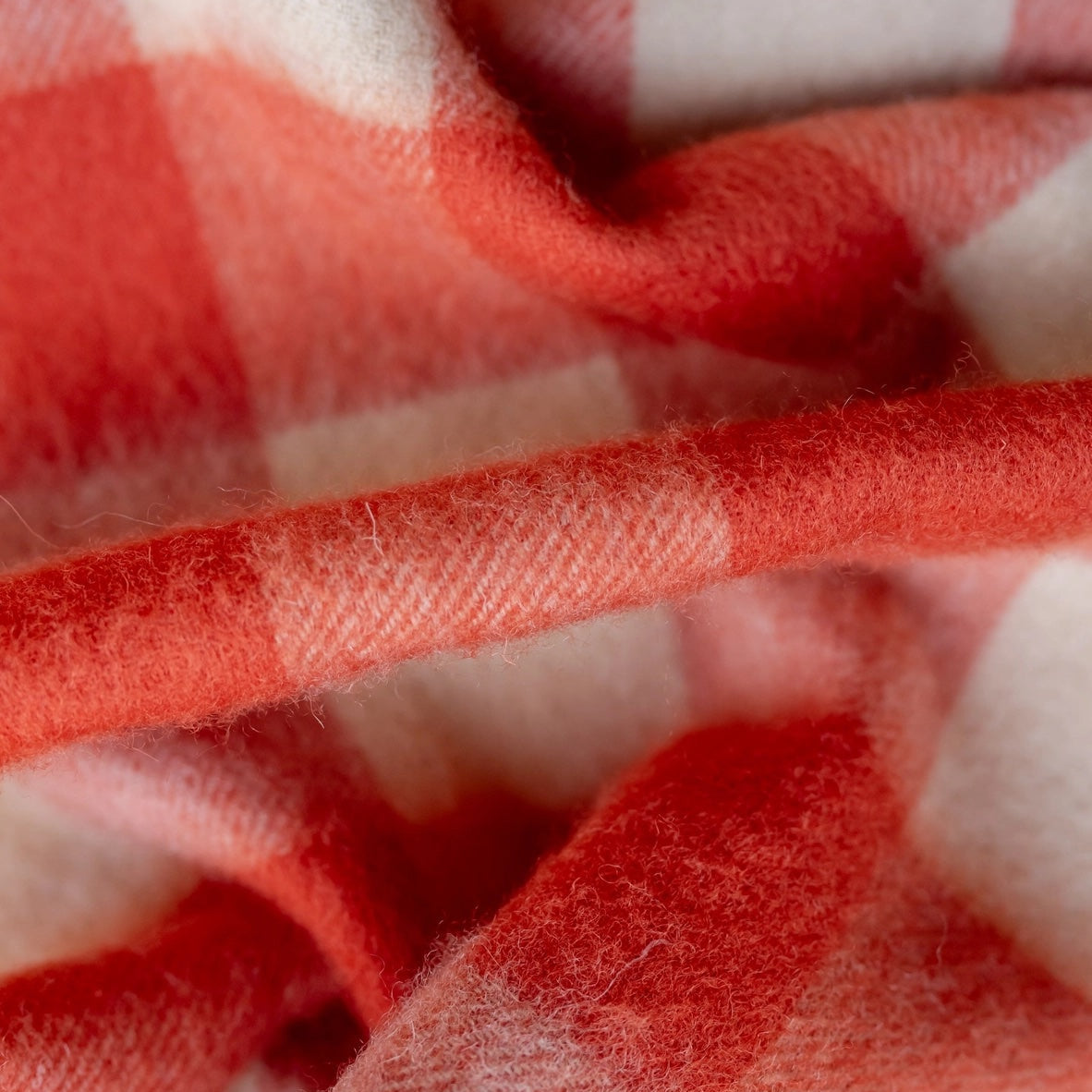 Lambswool Scarf / Orange Gingham