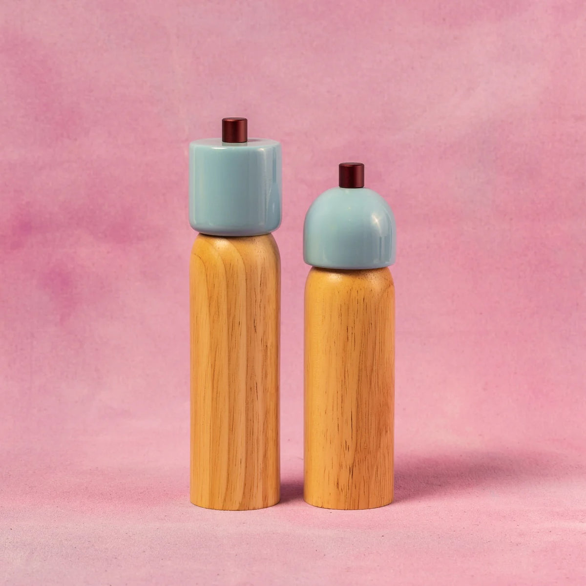Salt & Pepper Grinder / Light Blue & Burgundy
