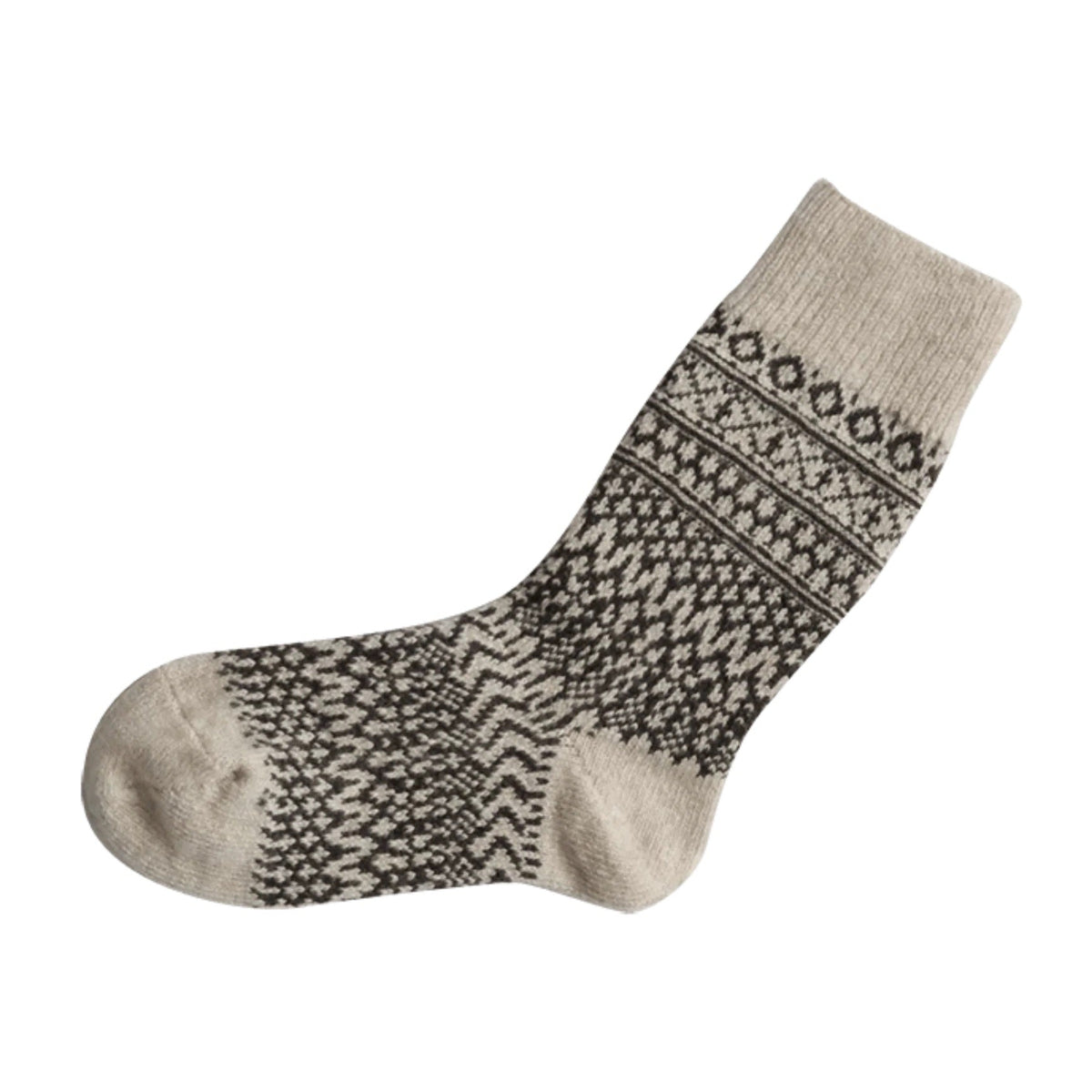 Oslo Wool Jacquard Socks / Oatmeal